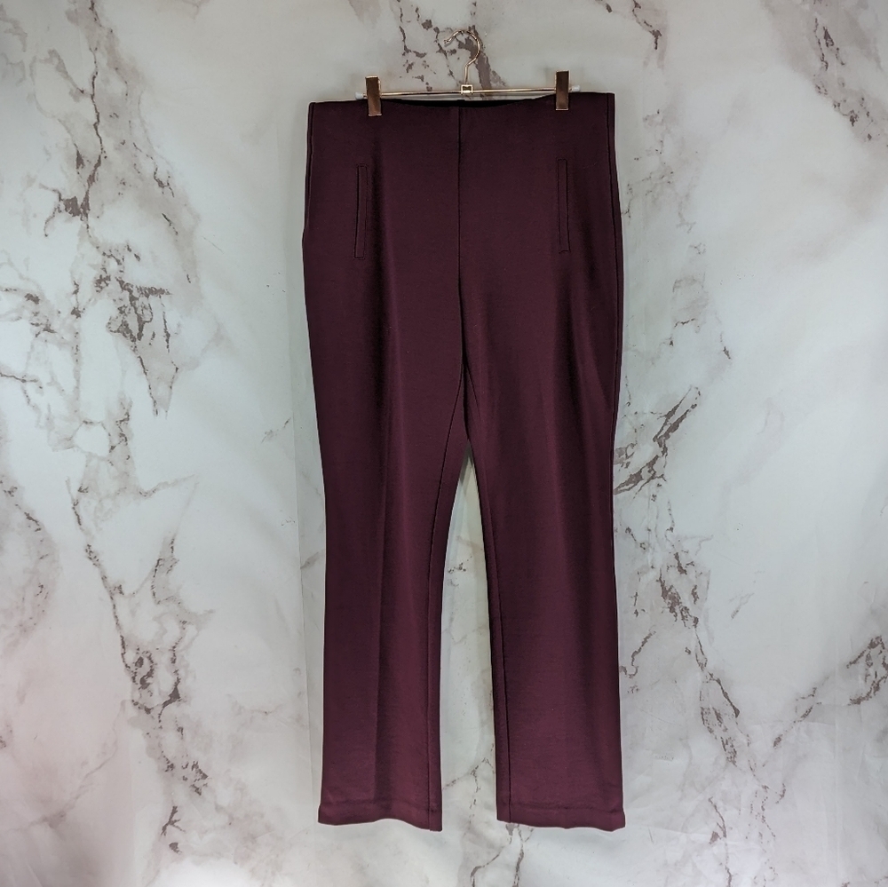 Chicos Pants Womens 8 1 Regular Red Ponte Knit Pull On Stretchy Office Career